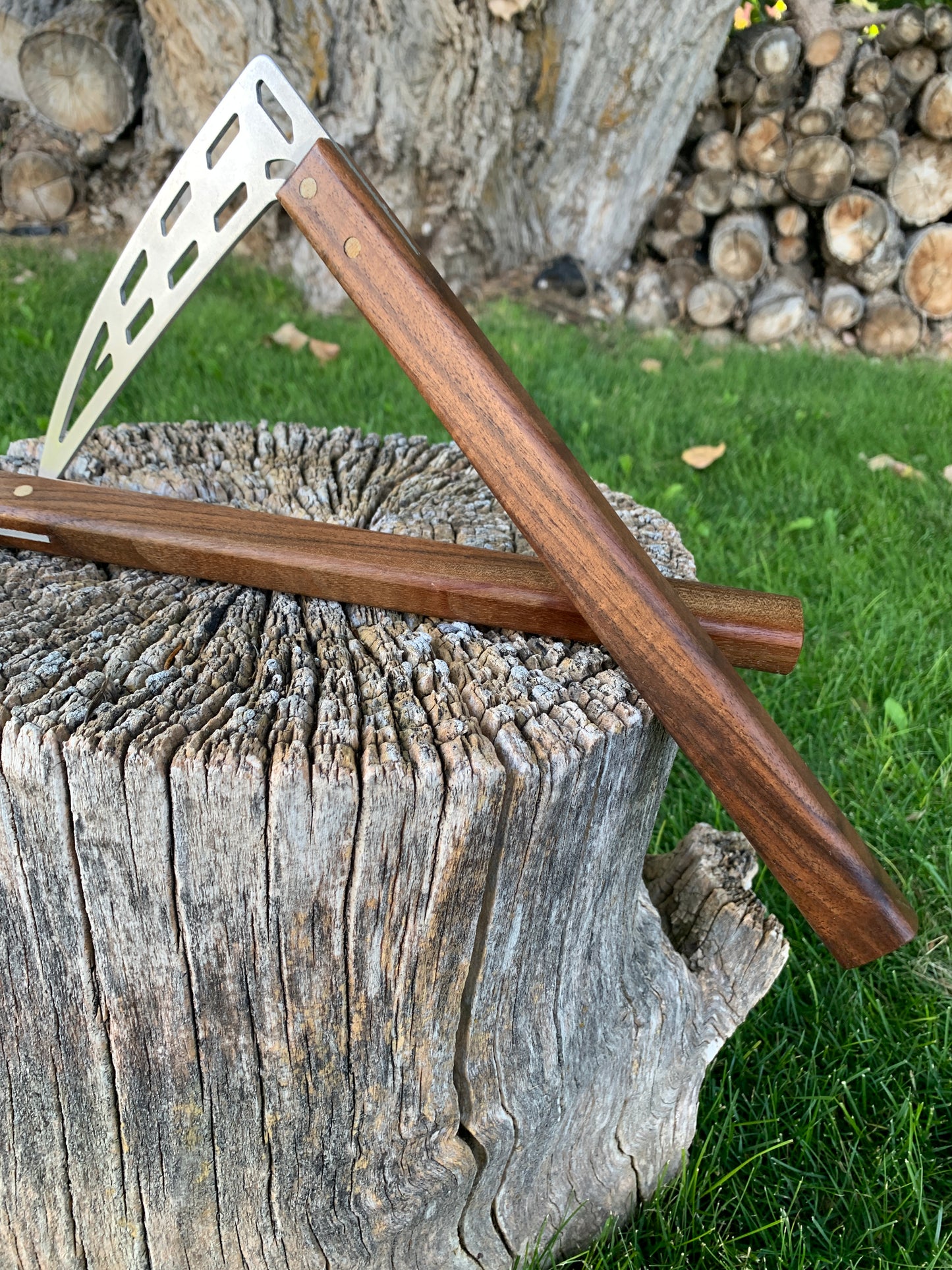 Aluminum and Walnut Training Kama
