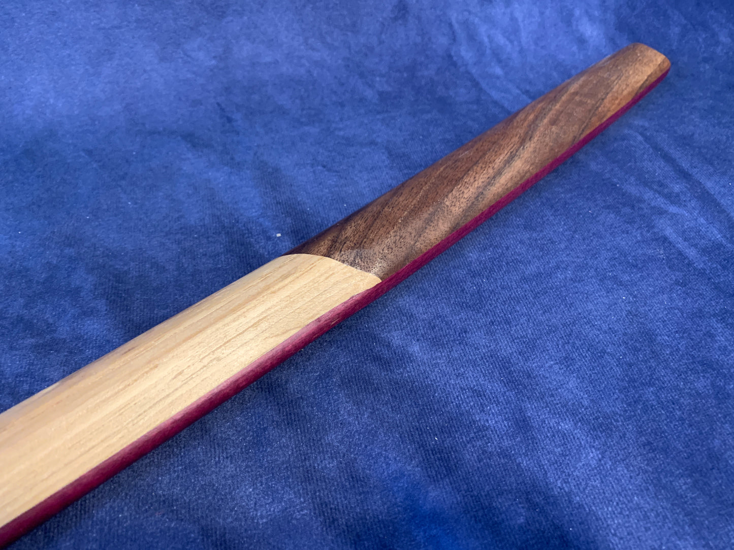 Laminated Wakizashi Bokken - Purple Heart, Walnut, & Hickory