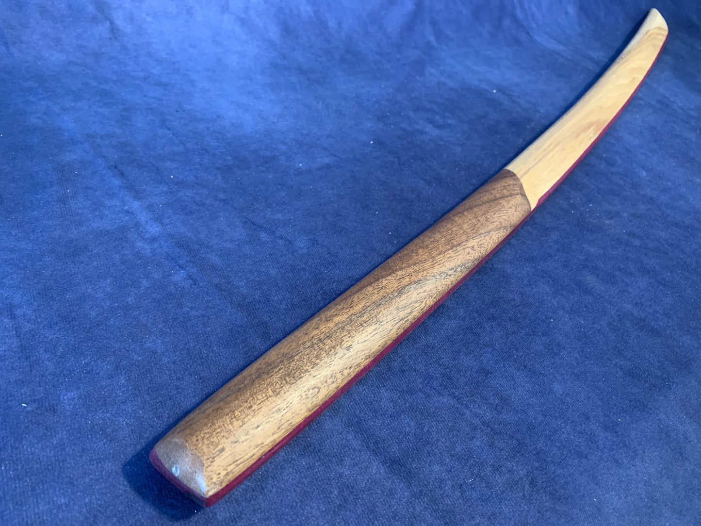 Laminated Wakizashi Bokken - Purple Heart, Walnut, & Hickory